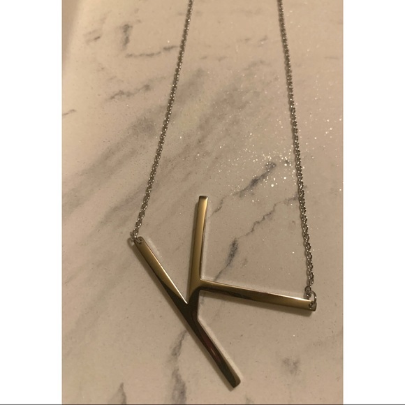 Silver Initial K Necklace NIB - Picture 4 of 4